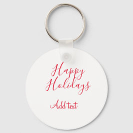 Llavero Felices vacaciones Navidades caligrafía roja simpl