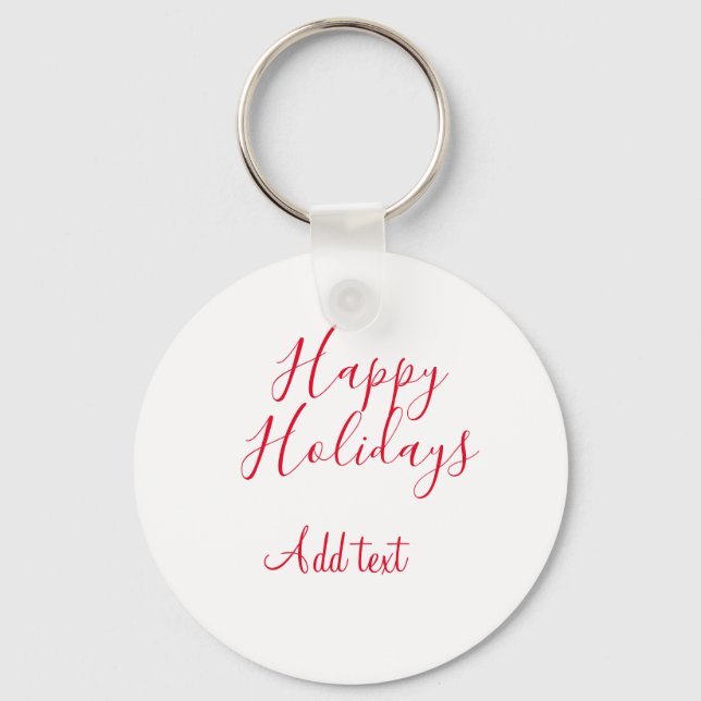 Llavero Felices vacaciones Navidades caligrafía roja simpl (Anverso)