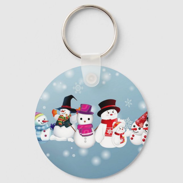 Llavero Felices vacaciones Snowmen (Anverso)