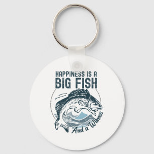 Llavero Felicidad de pesca divertida es un pez grande y un