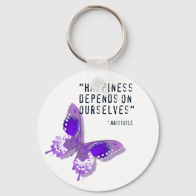 Llavero Felicidad Mariposa Púrpura (Anverso)