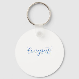 Llavero felicidades nombre azul elegante fecha de graduaci