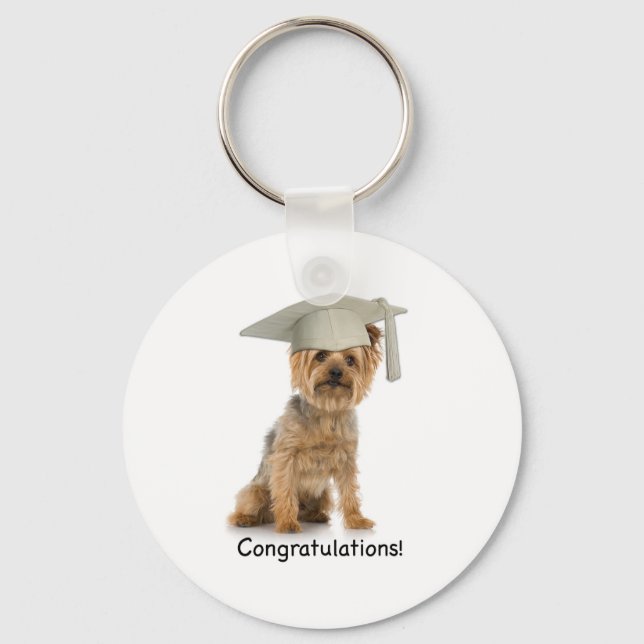 Llavero Felicitaciones a Yorkie de Graduación (Anverso)