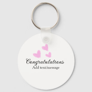 Llavero Felicitaciones de graduación corazón rosa acuarela