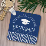 Llavero Felicitaciones Graduado - Fiesta PUEDE EDITAR COLO<br><div class="desc">Añada 2020,  2021 o cualquier año a este diseño caprichoso. Esto se puede usar para cualquier graduado o reunión: escuela secundaria,  universidad,  posgrado,  enfermería,  escuela de medicina o incluso escuela de comercio.</div>