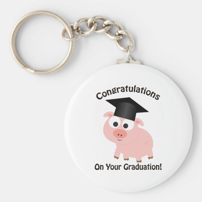 Llavero ¡Felicitaciones por tu graduación! Cerdo (Frente)