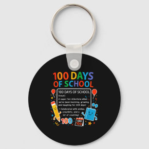 Llavero Feliz 100.º Día De Escuela Diseño Estudiantil, 100