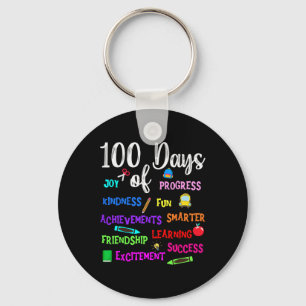Llavero Feliz 100 días de escuela maestro niño niño niña j