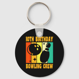 Llavero Feliz 10 cumpleaños 10 años de vintage Bowling 10