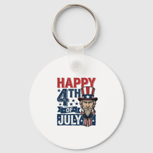 Llavero Feliz 4 de julio Camiseta de tío patriótico vintag