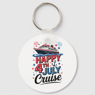 Llavero Feliz 4 de julio crucero familia coincidente rojo