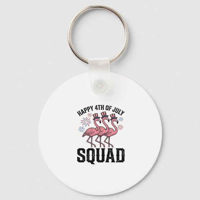 Llavero Feliz 4 de julio Flamingo Squad Diseño Vectorial_1 (Anverso)