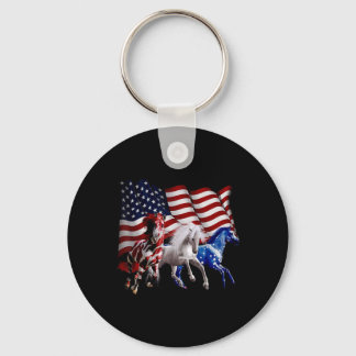 Llavero Feliz 4 De Julio La Bandera Estadounidense Caballo