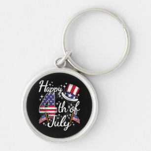 Llavero Feliz 4 de julio Patriótico Bandera Americana USA