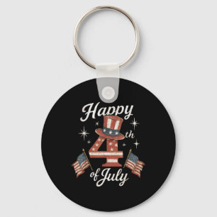 Llavero Feliz 4 de julio Patriótico Bandera Americana Usa
