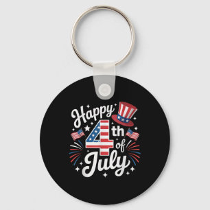 Llavero Feliz 4 de Julio Patriótico Bandera Americana Usa