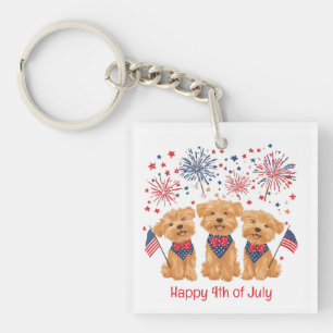 Llavero Feliz 4 De Julio Yorkie Dogs