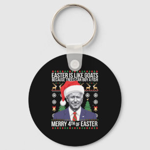 Llavero Feliz 4 de Pascua Divertido Biden Feo Navidad T S