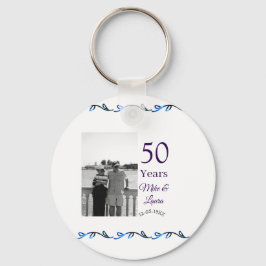 Llavero Feliz 50° aniversario agregar pareja fecha de matr