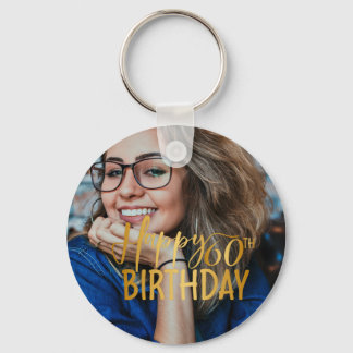 Llavero Feliz 60 aniversario Script de foto personalizada