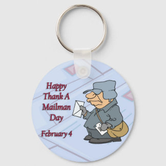 Llavero Feliz agradecimiento a Mailman Day el 4 de febrero