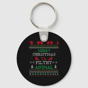 Llavero Feliz animal navideño ya Navidad Familia Pajama