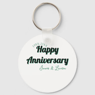 Llavero Feliz aniversario boda nombre fecha año verde bla