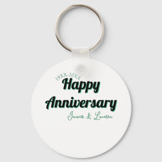 Llavero Feliz aniversario boda nombre fecha año verde bla