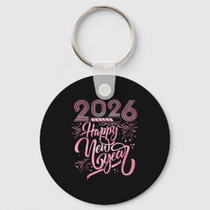 Llavero Feliz Año Nuevo 2026 Cargando fuegos artificiales