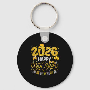 Llavero Feliz Año Nuevo 2026 Cuenta Regresiva de Fuegos Ar