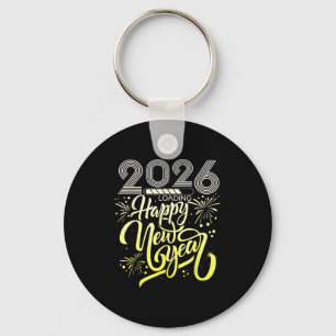 Llavero Feliz Año Nuevo 2026, fuegos artificiales cargando