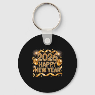 Llavero Feliz Año Nuevo 2026 Globo Retro Divertido Familia