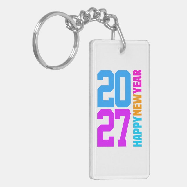 Llavero Feliz Año Nuevo 2027 (Frente Izquierda)
