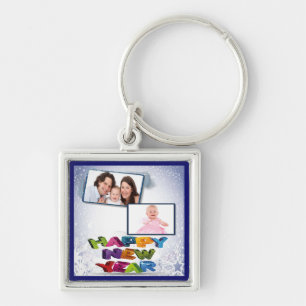 Llavero Feliz Año Nuevo agrega tu cadena fotográfica