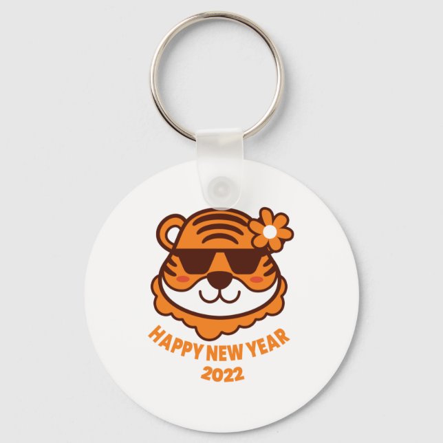 Llavero Feliz Año Nuevo del Tigre (Anverso)