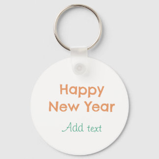 Llavero Feliz año nuevo naranja verde nombre fecha moderno