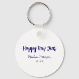 Llavero Feliz año nuevo púrpura añada de negro año simple