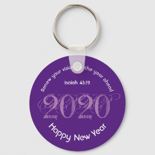 Llavero Feliz Año Nuevo RENUEVO VISIÓN 2020 PURPLE elegant