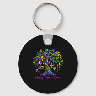 Llavero Feliz árbol de cuentas de Mardi Gras Carnaval Muje