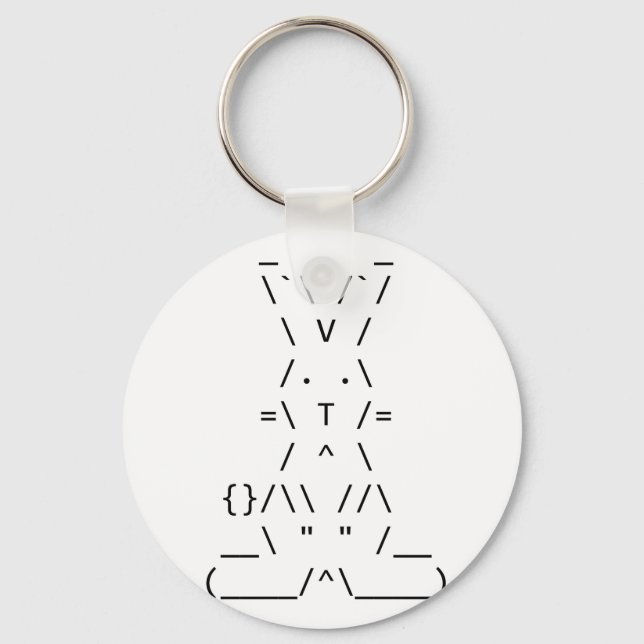 Llavero Feliz Avenida ASCII Bunny Art (Anverso)