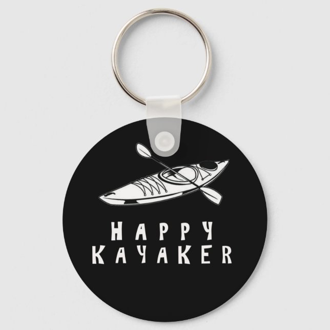 Llavero Feliz barco Kayaker paddle kayak (Anverso)