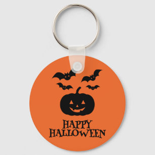 Llavero Feliz Bate de Calabaza de Halloween Mínimo