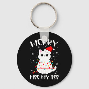 Llavero Feliz Beso a mis Navidades Tema Gato Amantes Regal