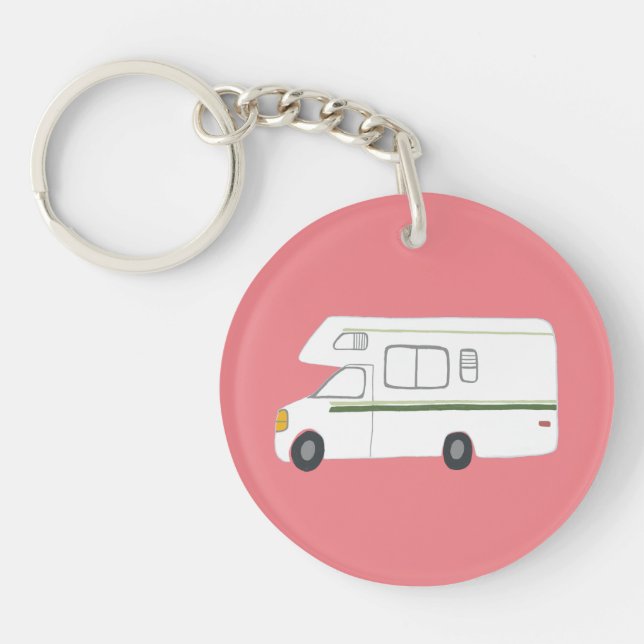 Llavero FELIZ CAMPER RV Motorhome Camper PERSONALIZADO (Frente)