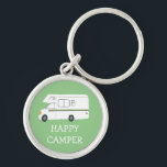 Llavero FELIZ CAMPER RV Motorhome Camping PERSONALIZADO<br><div class="desc">Personalizar esta linda cadena de claves con tu propio texto,  tu nombre o cualquier otra cosa que te guste. Prepárate para tu viaje por carretera con este diseño vintage de RV,  hecho a mano por mí para ti! Revisa mi tienda por muchos otros artículos que coincidan!</div>