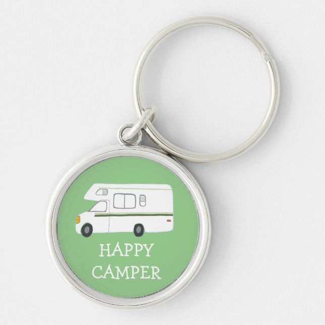 Llavero FELIZ CAMPER RV Motorhome Camping PERSONALIZADO (Frente)