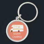 Llavero FELIZ CAMPER RV Motorhome Camping PERSONALIZADO<br><div class="desc">Personalizar esta linda cadena de claves con tu propio texto,  tu nombre o cualquier otra cosa que te guste. Prepárate para tu viaje por carretera con este diseño vintage de RV,  hecho a mano por mí para ti! Revisa mi tienda por muchos otros artículos que coincidan!</div>