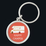 Llavero FELIZ CAMPER RV Motorhome Camping PERSONALIZADO<br><div class="desc">Personalizar esta linda cadena de claves con tu propio texto,  tu nombre o cualquier otra cosa que te guste. Prepárate para tu viaje por carretera con este diseño vintage de RV,  hecho a mano por mí para ti! Revisa mi tienda por muchos otros artículos que coincidan!</div>