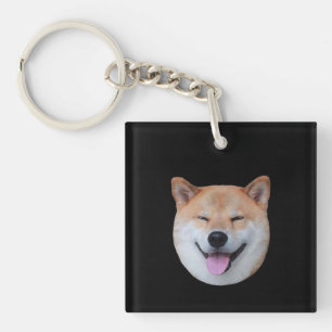 Llavero Feliz cara shiba-inu Regalo de perro sonriente