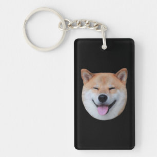 Llavero Feliz cara shiba-inu Regalo de perro sonriente